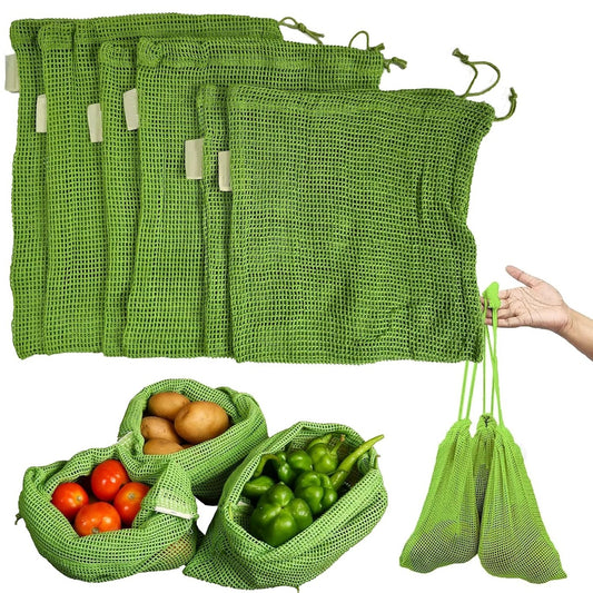 Cotton Vegetable Storage Bags Pack of 6 – Eco