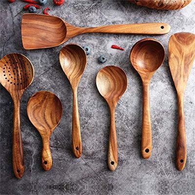 Wooden Utensils- Handcrafted Sheesham Wood – 7-Piece