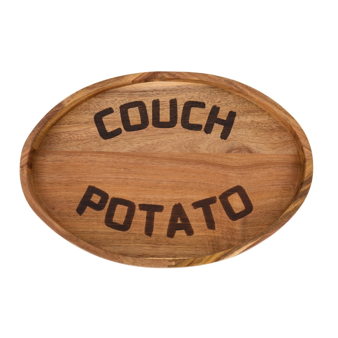 Acacia Wood Couch Potato Tray