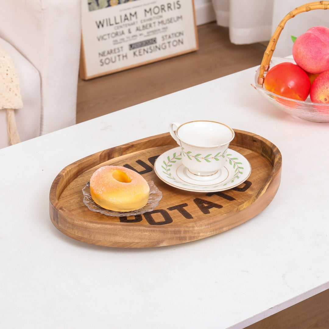 Acacia Wood Couch Potato Tray