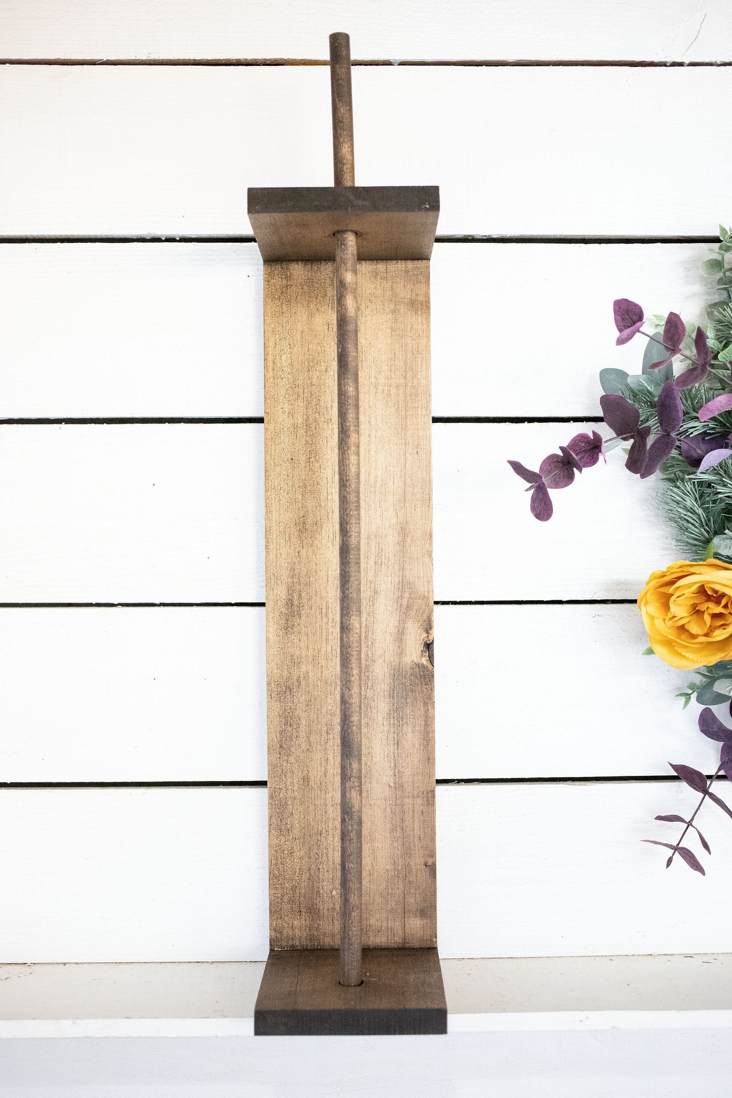 Natural Wood Toilet Paper Holder with storage