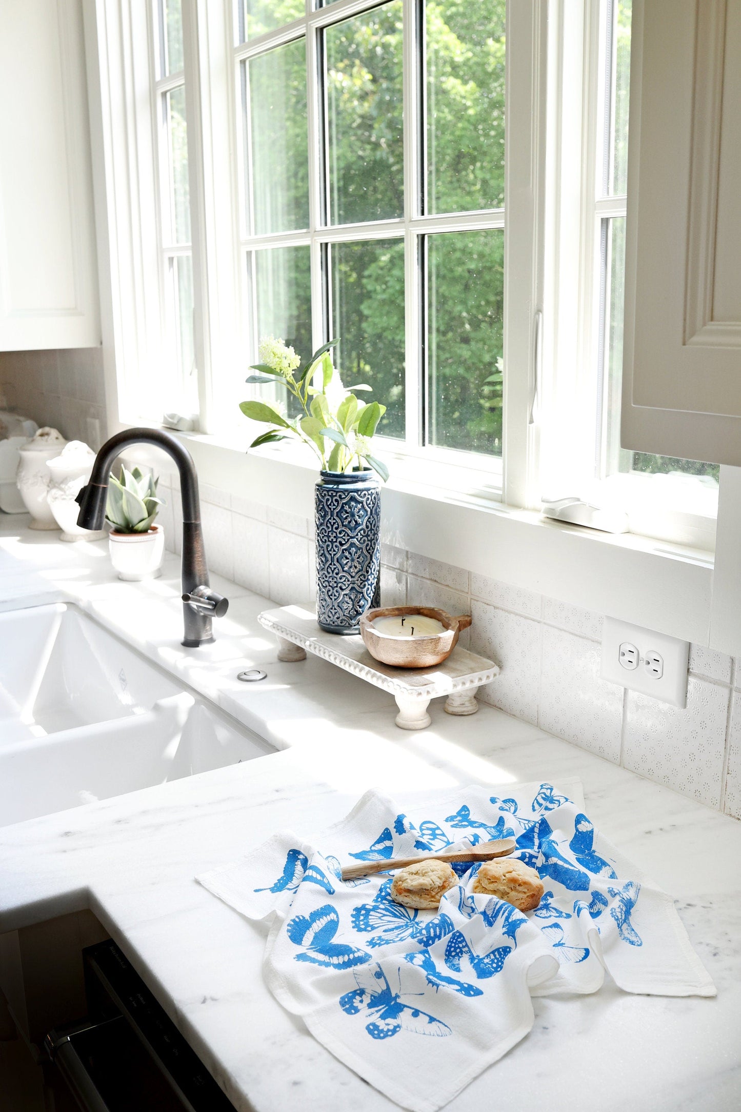 Tea Towel: Butterfly Terra-cotta