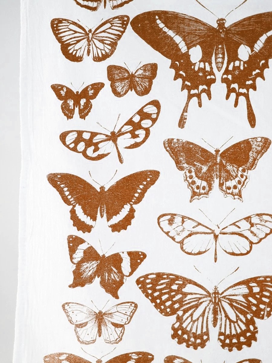 Tea Towel: Butterfly Terra-cotta