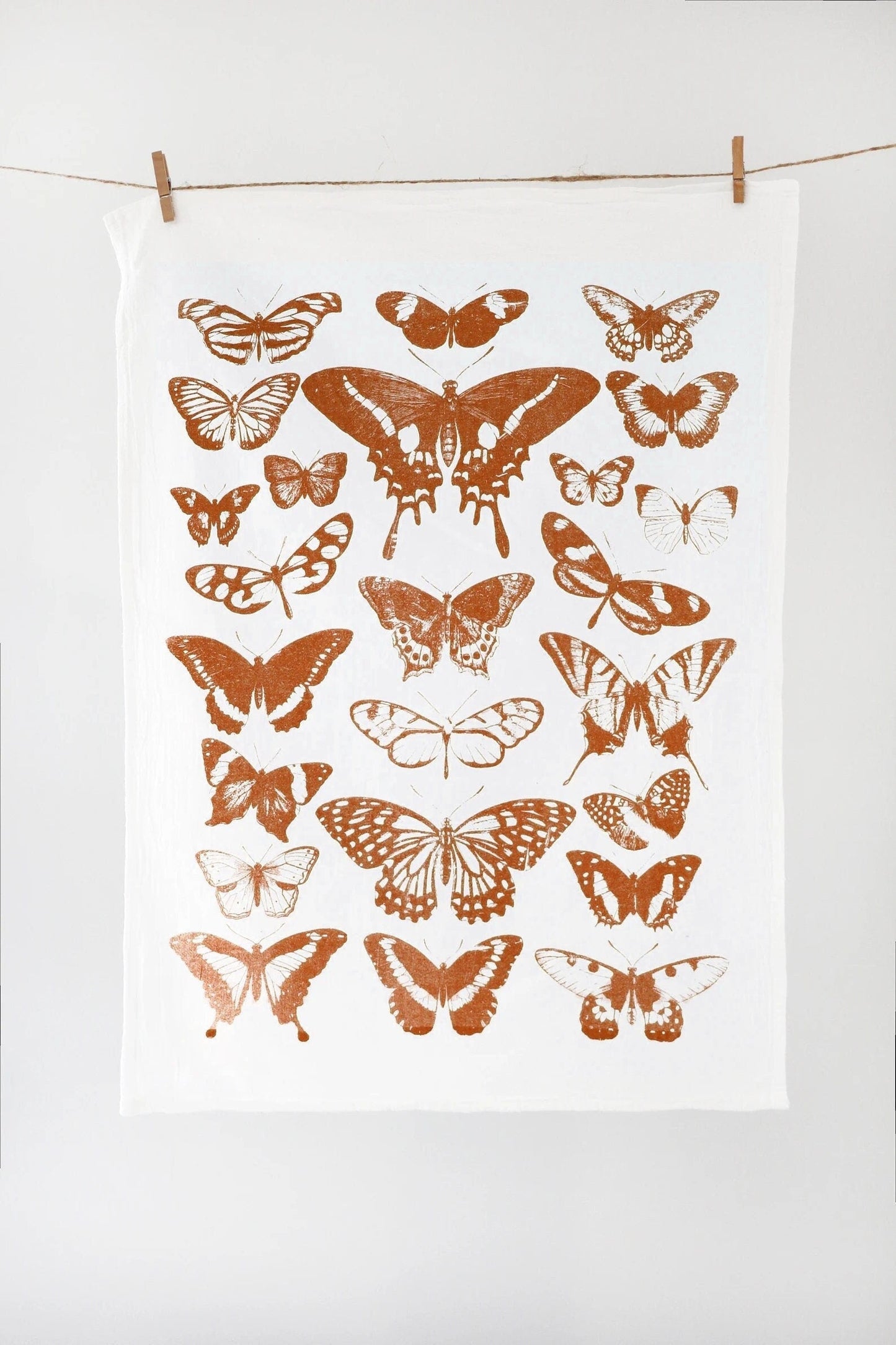 Tea Towel: Butterfly Terra-cotta