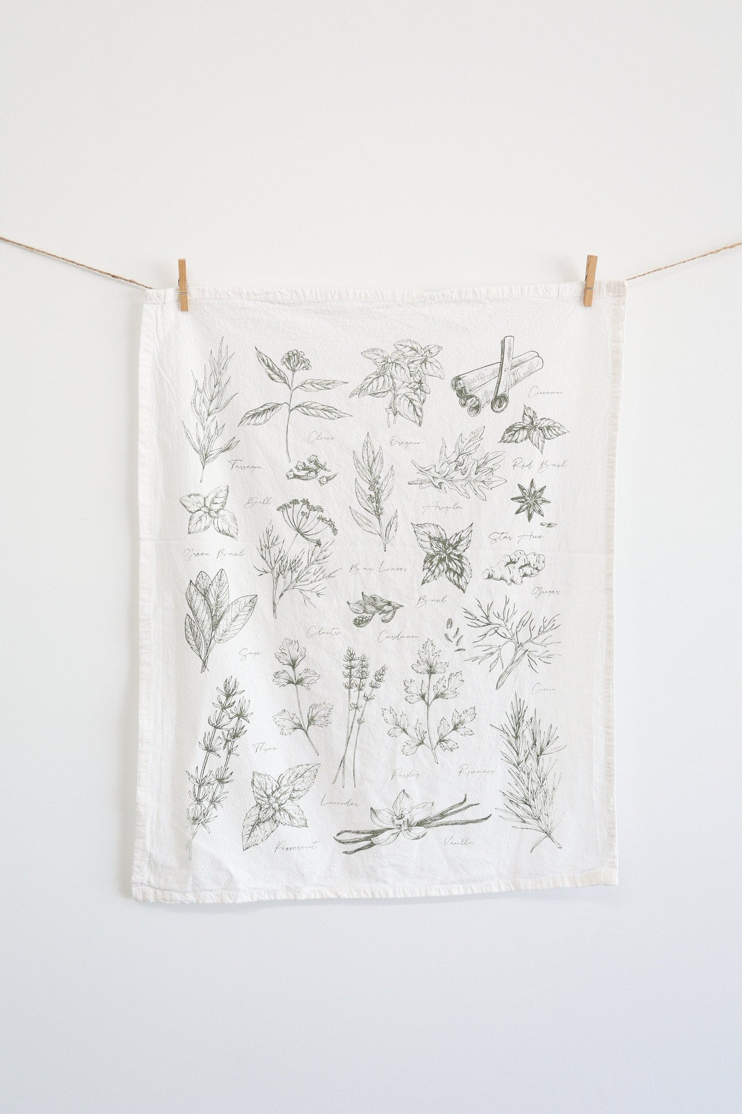 Tea Towel: Kitchen Herbs Tea Towel