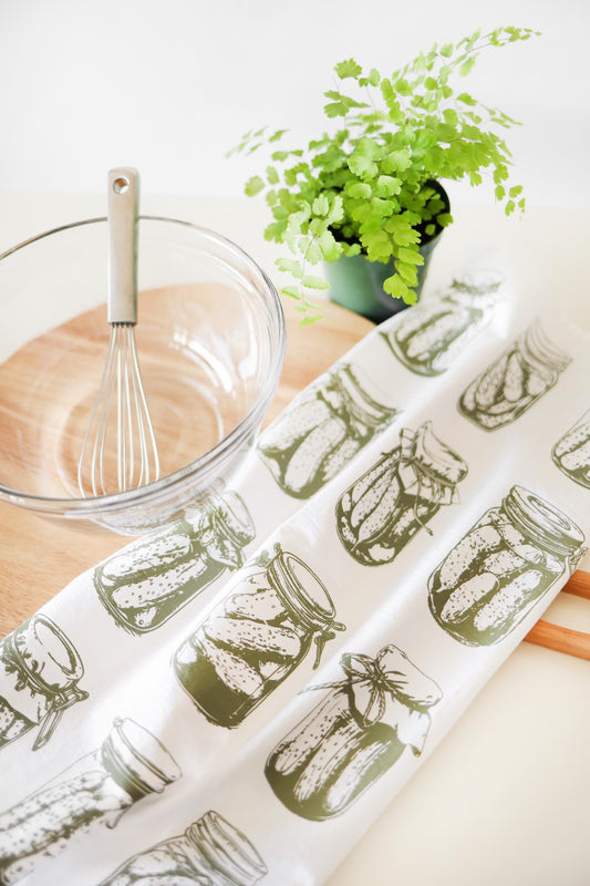 Tea Towel: Mason Jar Pickles