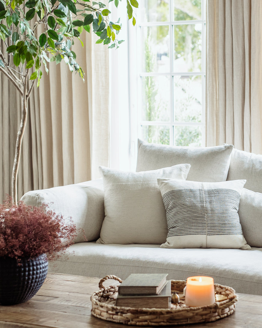 Throw Pillow- 18" Riviera Hand-Stitch