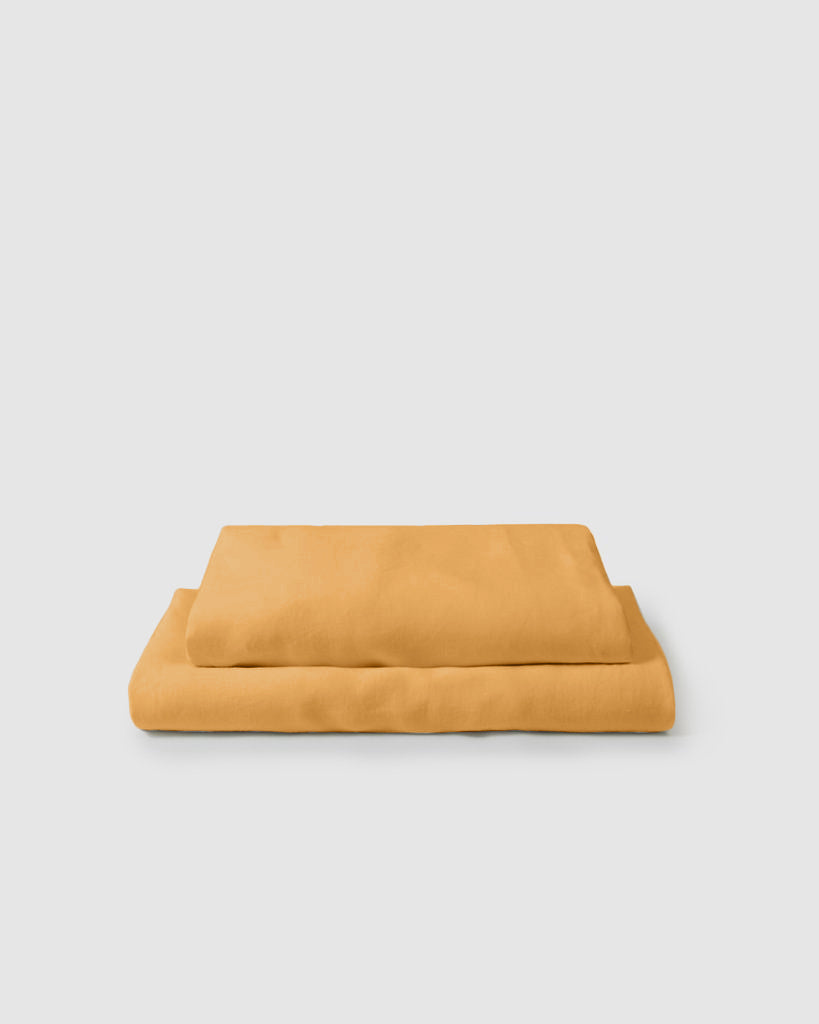 Bedding- Marcel Linen Sheets - Mustard