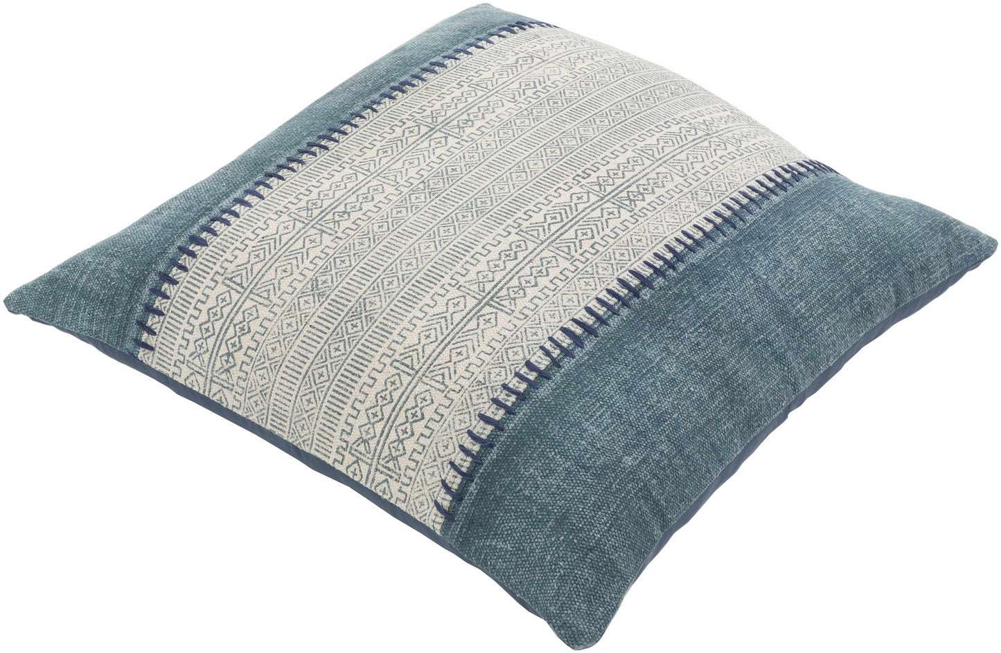 Throw Pillow-Pipestone Blue Striped Cotton