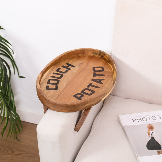 Acacia Wood Couch Potato Tray