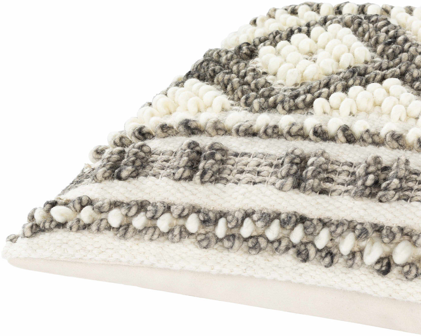 Throw Pillow-Sagamore Cream Trellis Wool&Cotton Throw Pillow