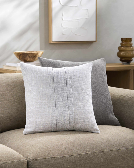 Throw Pillow- Stash Gray Cotton Throw Pillow