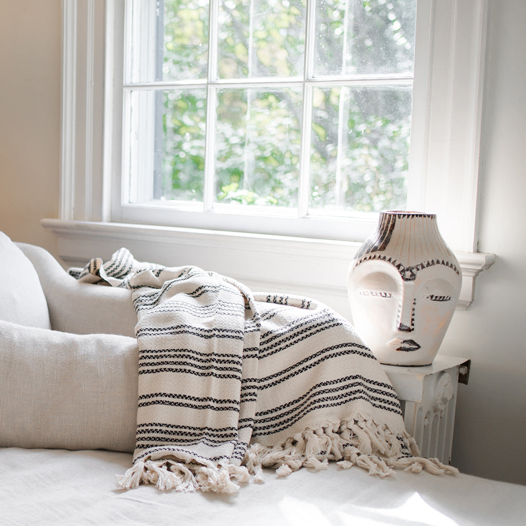 Throw Blanket- Woven Stripe Turkish Throw