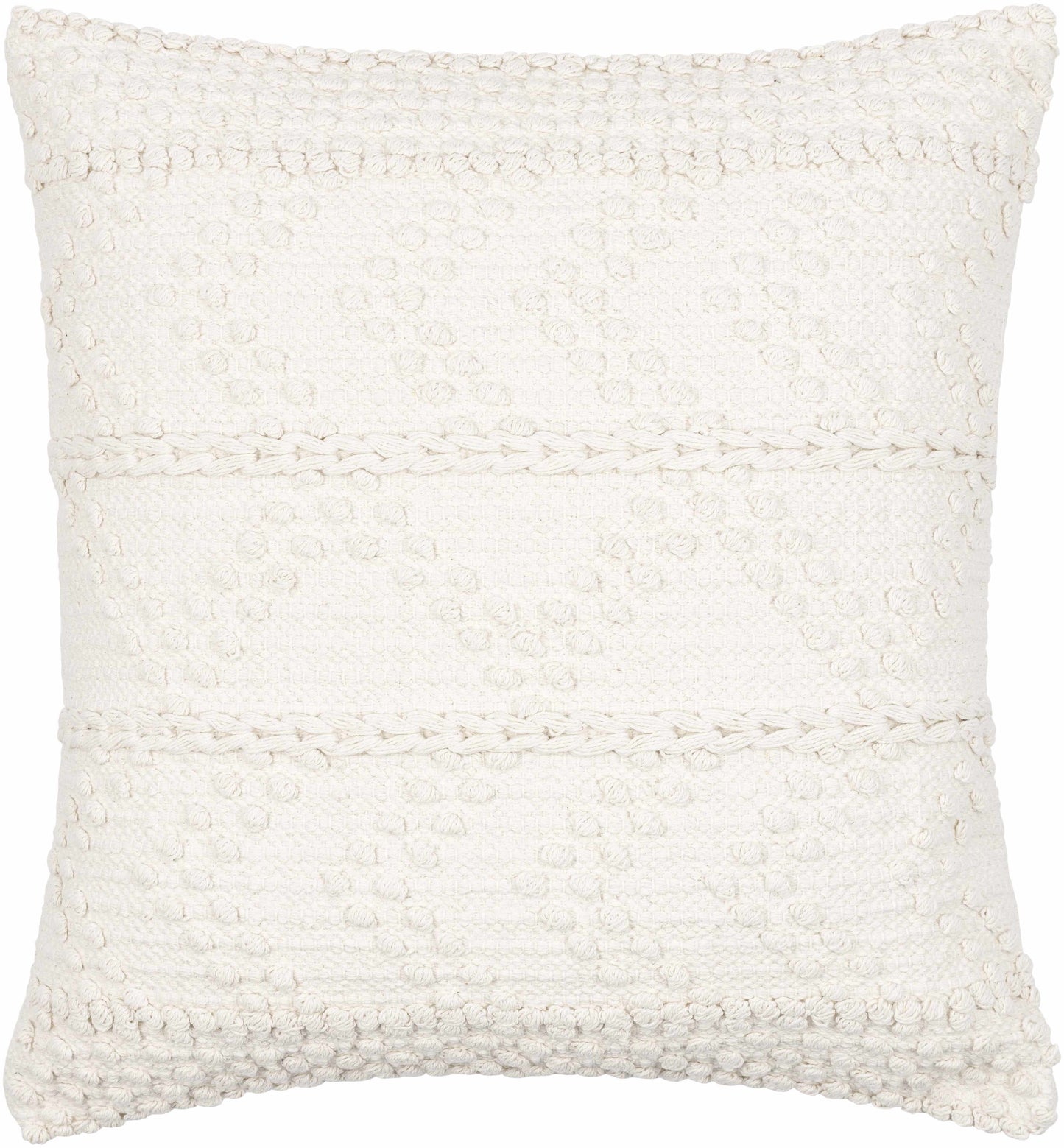 Throw Pillow-Sumiton White Textured Crochet Cotton Throw Pillow