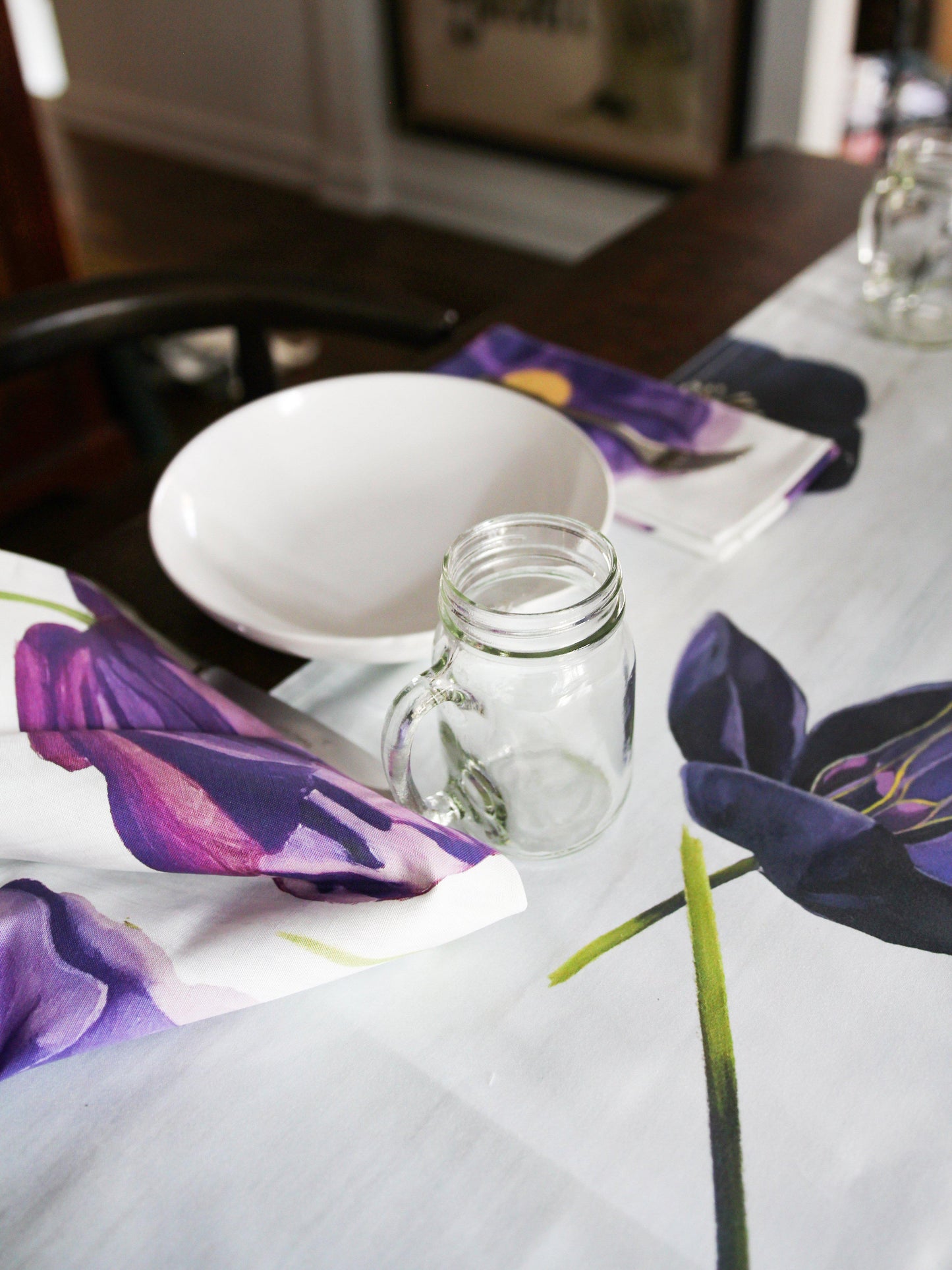 Table Runner: Black Hellebore on Snow